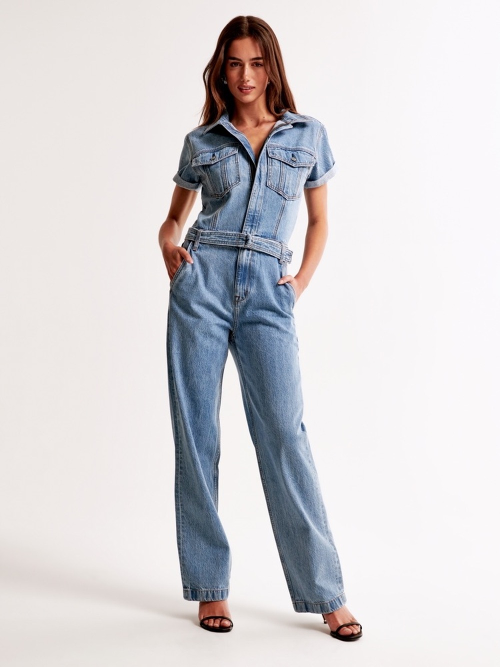 Abercrombie & Fitch Denim Jumpsuit Size Medium